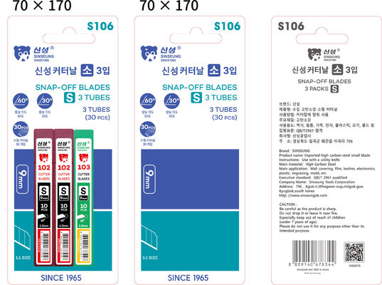 Kleines Schneidblatt 9mm Winkel 60° Einschließlich 20 PCS S102 10 PCS S103 Sinseung S106