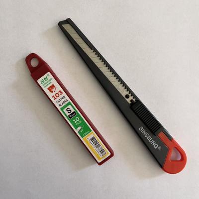 0.38mm Dicke 9mm Schneider Rückziehbare Sicherheitsklinge Hochkohlenstoffstahl Nachfüllklingen zum Verpacken